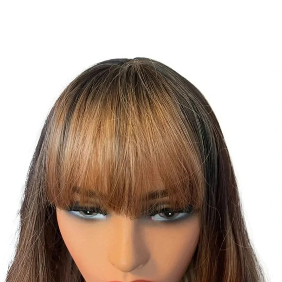 Long Wig Brown with Highlights 27” - Picture 6 of 12